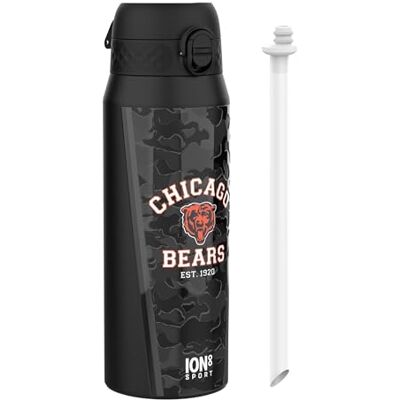 Ion8 NFL Chicago Bears Sport Vattenflaska Med Avtagbart Sugrör, 750ml/24oz, Läckagesäker Vakuumisolerad Dricksflaska, Lätt Att Öppna, Säker Låsning, Diskmaskinssäker, Flipplock, Metallflaska Ion8 NFL Chicago Bears Sport Vattenflaska Med Avtagbart Sugrör, 750ml/24oz, Läckagesäker Vakuumisolerad Dricksflaska, Lätt Att Öppna, Säker Låsning, Diskmaskinssäker, Flipplock, Metallflaska