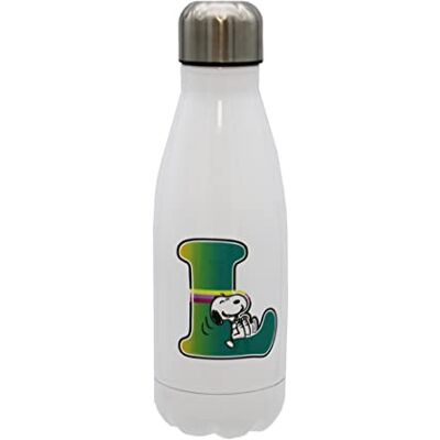 CYP Snoopy rostfri vattenflaska, hermetisk stängning, med flerfärgad bokstav L-design, 550 ml, vit färg, officiell produkt ( Brands) CYP Snoopy rostfri vattenflaska, hermetisk stängning, med flerfärgad bokstav L-design, 550 ml, vit färg, officiell produkt ( Brands)