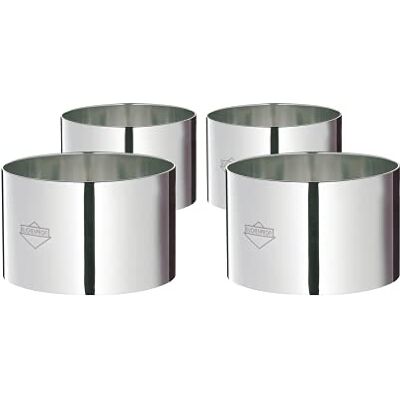 Küchenprofi Dessert Ring - Set of 4 Stainless Steel Silver 8cm - Dessert and Food Ring Küchenprofi Dessert Ring - Set of 4 Stainless Steel Silver 8cm - Dessert and Food Ring