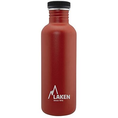 LAKEN Lakan basic stålflaska, flaska i rostfritt stål för barn och vuxna, standard mun och skruvlock, 1 l röd LAKEN Lakan basic stålflaska, flaska i rostfritt stål för barn och vuxna, standard mun och skruvlock, 1 l röd
