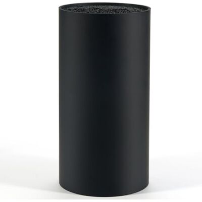 Cheerhom Knivhållare, tomma knivblock svart, rund knivhållare utan knivar, knivblock med flexibla skiffer, universellt knivstativ för kök, köksknivarförvaring, 23 x 11 x 11 cm Cheerhom Knivhållare, tomma knivblock svart, rund knivhållare utan knivar, knivblock med flexibla skiffer, universellt knivstativ för kök, köksknivarförvaring, 23 x 11 x 11 cm