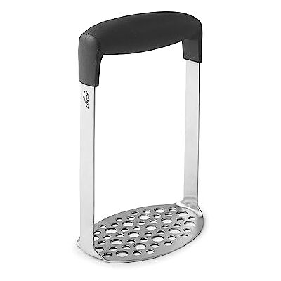 LACOR 62897 Kokt potatiskrossare, Potatispress, Köksredskap, Maximal hållbarhet, Robust, Ergonomiskt handtag, Diskmaskin, Rostfritt stål 18/10, Svart LACOR 62897 Kokt potatiskrossare, Potatispress, Köksredskap, Maximal hållbarhet, Robust, Ergonomiskt handtag, Diskmaskin, Rostfritt stål 18/10, Svart