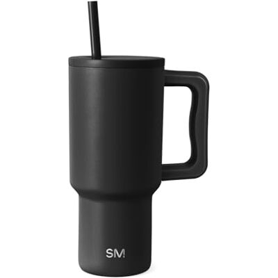 Simple Modern 30 ml trek tumlare med handtag och sugrör isolerad vattenflaska i rostfritt stål med iskaffekopp resemugg gåvor för kvinnor Trek Collection 890 ml Midnattssvart Simple Modern 30 ml trek tumlare med handtag och sugrör isolerad vattenflaska i rostfritt stål med iskaffekopp resemugg gåvor för kvinnor Trek Collection 890 ml Midnattssvart