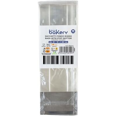Decora 5855041 100-pack genomskinliga plastpåsar med hård kartong 80 + 50 x 280 H mm för förpackning av godis, kex och bon bon bon Decora 5855041 100-pack genomskinliga plastpåsar med hård kartong 80 + 50 x 280 H mm för förpackning av godis, kex och bon bon bon