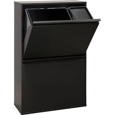 ARREGUI Basic CR606-B2 köksåtervinningskorg 4 behållare 23 + 11+17 L (68 L) Selektiv sorteringskorg med 4 förvaringslådor soptunna i stål med 4 hinkar med 23 liters hink för förpackning ARREGUI Basic CR606-B2 köksåtervinningskorg 4 behållare 23 + 11+17 L (68 L) Selektiv sorteringskorg med 4 förvaringslådor soptunna i stål med 4 hinkar med 23 liters hink för förpackning