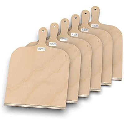 AUPROTEC Pizzaspade trä pizzaspade pizzaspade björk slipad modell Yves: set om 6, storlek S 26 x 20 cm AUPROTEC Pizzaspade trä pizzaspade pizzaspade björk slipad modell Yves: set om 6, storlek S 26 x 20 cm