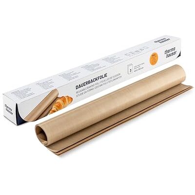 Thermohauser Återanvändbar bakplåtspapper 40 x 35 cm, set om 3, glasfibertyg, PTFE-belagd, stabil och rivbeständig Thermohauser Återanvändbar bakplåtspapper 40 x 35 cm, set om 3, glasfibertyg, PTFE-belagd, stabil och rivbeständig