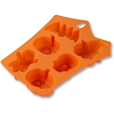 Zenker Mini pumpa chokladform isbitsform – 6 st. halloween bakform av silikon, orange, diskmaskinssäker – perfekt för kreativa godsaker Zenker Mini pumpa chokladform isbitsform – 6 st. halloween bakform av silikon, orange, diskmaskinssäker – perfekt för kreativa godsaker