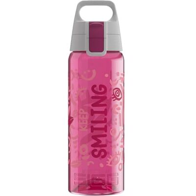 Sigg – Tritan vattenflaska – Total Color ONE Keep Smiling – lämplig för kolsyrade drycker – diskmaskinssäker – läckagesäker – lätt – BPA-fri – bär – 0,6 l Sigg – Tritan vattenflaska – Total Color ONE Keep Smiling – lämplig för kolsyrade drycker – diskmaskinssäker – läckagesäker – lätt – BPA-fri – bär – 0,6 l