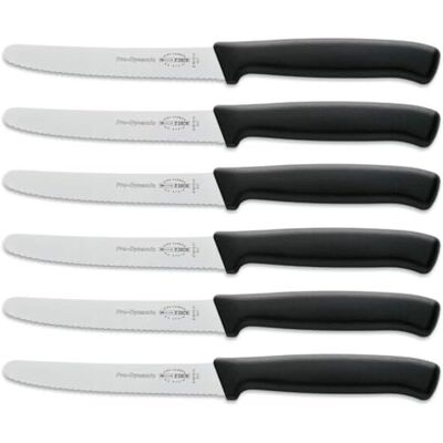 Dick F. universalknivset ProDynamic (6 x svart knivar med blad 11 cm, mikrokuggar, X55CrMo14 stål, rostfritt, 56° HRC) 85700132 Dick F. universalknivset ProDynamic (6 x svart knivar med blad 11 cm, mikrokuggar, X55CrMo14 stål, rostfritt, 56° HRC) 85700132