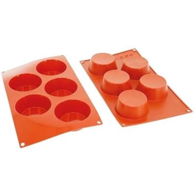 Déco Relief Silikonform med 5 Muffins XXL ⌀ 8,1 x 3,2 cm bakform professionellt material Déco Relief Silikonform med 5 Muffins XXL ⌀ 8,1 x 3,2 cm bakform professionellt material