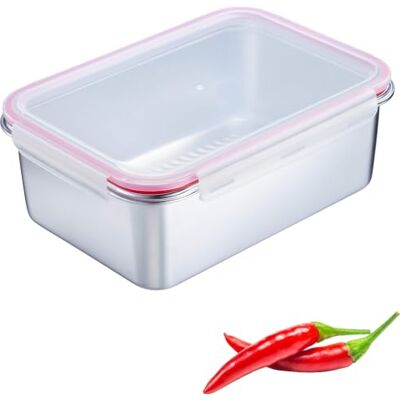Westmark matbehållare – Praktisk förvaringslåda, perfekt som matlåda, tål mikrovågsugn och ugn, diskmaskinssäker, fyrkantig, rostfritt stål 18/8 – 4200 ml Westmark matbehållare – Praktisk förvaringslåda, perfekt som matlåda, tål mikrovågsugn och ugn, diskmaskinssäker, fyrkantig, rostfritt stål 18/8 – 4200 ml