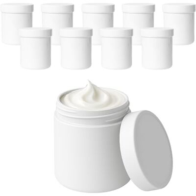 mikken 10 x tomma krämburkar krämburkar 250 ml burk av plast vit, livsmedelssäker, tillverkad i Tyskland mikken 10 x tomma krämburkar krämburkar 250 ml burk av plast vit, livsmedelssäker, tillverkad i Tyskland