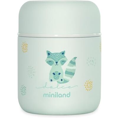 Miniland Mat Thermy Mini Mint 280 ml termos gröt, dubbelskikt av stål håller mattemperaturen i timmar, 89467, 1,0 st Miniland Mat Thermy Mini Mint 280 ml termos gröt, dubbelskikt av stål håller mattemperaturen i timmar, 89467, 1,0 st