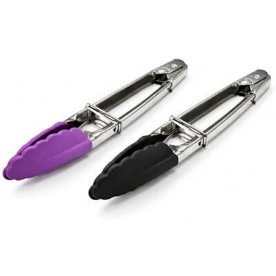 PARENCE . Set om 2 silikontänger för kök Set om 2-18 cm Högtemperaturbeständiga tänger Slumpfärgad färg 2 delar PARENCE . Set om 2 silikontänger för kök Set om 2-18 cm Högtemperaturbeständiga tänger Slumpfärgad färg 2 delar