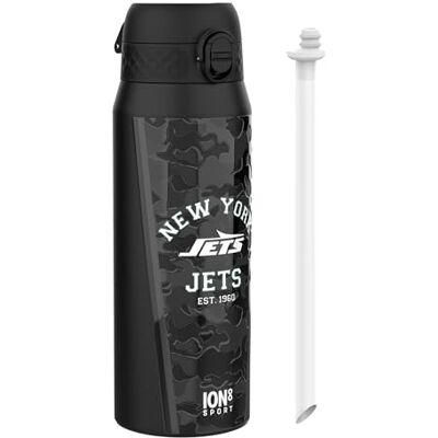 Ion8 NFL New York Jets Sport Vattenflaska Med Avtagbart Sugrör, 750ml/24oz, Läckagesäker Vakuumisolerad Dricksflaska, Lätt Att Öppna, Säker Låsning, Diskmaskinssäker, Flipplock, Metallflaska Ion8 NFL New York Jets Sport Vattenflaska Med Avtagbart Sugrör, 750ml/24oz, Läckagesäker Vakuumisolerad Dricksflaska, Lätt Att Öppna, Säker Låsning, Diskmaskinssäker, Flipplock, Metallflaska