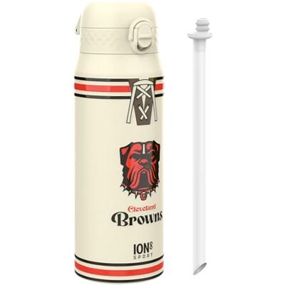Ion8 NFL Cleveland Browns Sport Vattenflaska Med Avtagbart Sugrör, 750ml/24oz, Läckagesäker Vakuumisolerad Dricksflaska, Lätt Att Öppna, Säker Låsning, Diskmaskinssäker, Flipplock, Metallflaska Ion8 NFL Cleveland Browns Sport Vattenflaska Med Avtagbart Sugrör, 750ml/24oz, Läckagesäker Vakuumisolerad Dricksflaska, Lätt Att Öppna, Säker Låsning, Diskmaskinssäker, Flipplock, Metallflaska