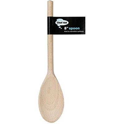 Chef Aid 25 cm sked, tillverkad av förnuftigt anskaffat trä oval sked för bakning och matlagning, handgjord, non-stick vänlig köksviktighet, beige Chef Aid 25 cm sked, tillverkad av förnuftigt anskaffat trä oval sked för bakning och matlagning, handgjord, non-stick vänlig köksviktighet, beige