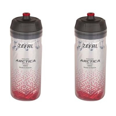 ZEFAL Arctica 55 Pack Set med två cykelbehållare 550 ml isolerad cykelflaska luktfri och vattentät BPA-fri sportbehållare silver/röd ZEFAL Arctica 55 Pack Set med två cykelbehållare 550 ml isolerad cykelflaska luktfri och vattentät BPA-fri sportbehållare silver/röd