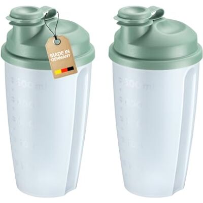Westmark 2 blandnings- och skakkoppar med mätskala – Praktisk shaker med löstagbar blandningsskiva och stängbar pip, 0,5 l, plast, BPA-fri, 243522EM Westmark 2 blandnings- och skakkoppar med mätskala – Praktisk shaker med löstagbar blandningsskiva och stängbar pip, 0,5 l, plast, BPA-fri, 243522EM
