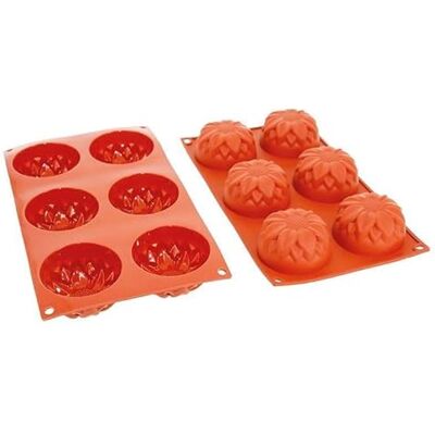 Déco Relief Silikonform med 6 solrosor d.76 H 40 mm bakform professionellt material Déco Relief Silikonform med 6 solrosor d.76 H 40 mm bakform professionellt material