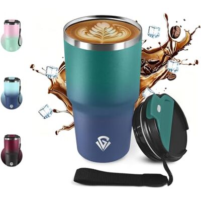 JAPORIA 600 ml 20 oz, termisk vattenflaska i rostfritt stål, termisk mugg med Doble Pared återanvändbar, BPA-fri resemugg för kaffe, termos para Viajes, Oficin, Deporte Escuela JAPORIA 600 ml 20 oz, termisk vattenflaska i rostfritt stål, termisk mugg med Doble Pared återanvändbar, BPA-fri resemugg för kaffe, termos para Viajes, Oficin, Deporte Escuela