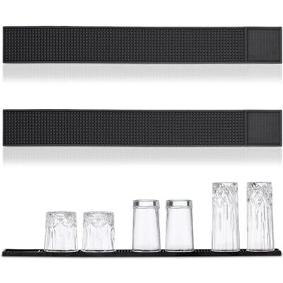 Relaxdays Barmatta set om 2, med noppor, 60 x 8 cm, droppmatta av PVC, torka, för bar och diskbänk, svart Relaxdays Barmatta set om 2, med noppor, 60 x 8 cm, droppmatta av PVC, torka, för bar och diskbänk, svart