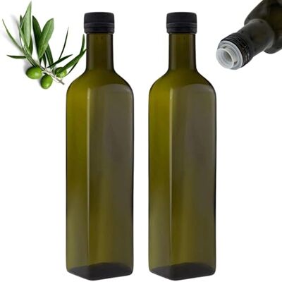 mikken 2 x oljeflaska 500 ml med hällpip grön/brun oljedispenser glasflaska med doserare och etiketter mikken 2 x oljeflaska 500 ml med hällpip grön/brun oljedispenser glasflaska med doserare och etiketter
