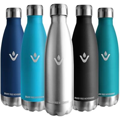 Vikaster Termosflaska, 500 ml termos, BPA-fri, läckagesäker, återanvändbar termoskanna, drickflaska i rostfritt stål för cykel, camping, yoga, gym, fitness, skola, resor, utomhus Vikaster Termosflaska, 500 ml termos, BPA-fri, läckagesäker, återanvändbar termoskanna, drickflaska i rostfritt stål för cykel, camping, yoga, gym, fitness, skola, resor, utomhus