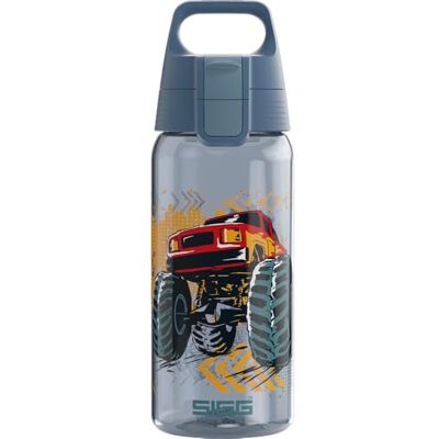 Sigg Tritan Renew vattenflaska barn – Total Color ONE Kids Monster Truck – lämplig för kolsyrade drycker – diskmaskinssäker – läckagesäker – BPA-fri – sport och skola – blå – 0,5 l Sigg Tritan Renew vattenflaska barn – Total Color ONE Kids Monster Truck – lämplig för kolsyrade drycker – diskmaskinssäker – läckagesäker – BPA-fri – sport och skola – blå – 0,5 l