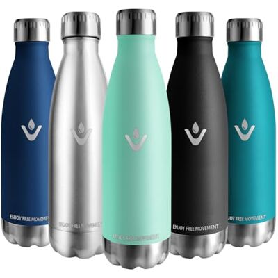 Vikaster termosflaska 500 ml, läckagesäker termos 0,5 l, BPA-fri återanvändbar termoskanna, drickflaska rostfritt stål för cykel, camping, yoga, gym, fitness, skola, resor, utomhus Vikaster termosflaska 500 ml, läckagesäker termos 0,5 l, BPA-fri återanvändbar termoskanna, drickflaska rostfritt stål för cykel, camping, yoga, gym, fitness, skola, resor, utomhus