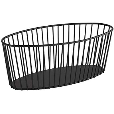 APS "Urban" rund metallnätkorg, stabil gallerkorg, (L x B x H) 30 x 14 x 12 cm, brödkorg, fruktkorg, grönsakskorg, stapelbar, svart, diskmaskinssäker APS "Urban" rund metallnätkorg, stabil gallerkorg, (L x B x H) 30 x 14 x 12 cm, brödkorg, fruktkorg, grönsakskorg, stapelbar, svart, diskmaskinssäker