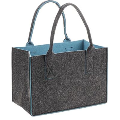 Glorex 6 1212 273 – filtväska i modernt utseende, ca 26 x 38 x 24 cm stor i antracit/petrol, shoppingväska för förvaring och transport av livsmedel, lätt att rengöra Glorex 6 1212 273 – filtväska i modernt utseende, ca 26 x 38 x 24 cm stor i antracit/petrol, shoppingväska för förvaring och transport av livsmedel, lätt att rengöra
