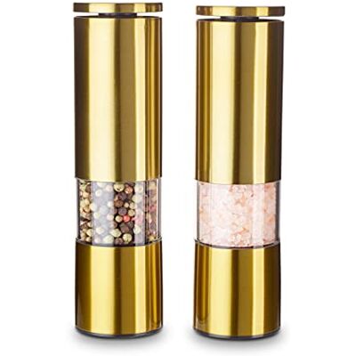 ECHTWERK EW-PM-2002G Set med 2 kryddkvarnar av högkvalitativt rostfritt stål med ABS-keramisk kvarn Gold Edition Ø 5 cm, 18,7 cm Manuell ECHTWERK EW-PM-2002G Set med 2 kryddkvarnar av högkvalitativt rostfritt stål med ABS-keramisk kvarn Gold Edition Ø 5 cm, 18,7 cm Manuell