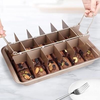 joeji's Kitchen Rektangelbakform 31cm x 20cm Browniebakform Non-stick plåt Bakform Kakform Kolstål Brownieform med avdelare 18 delar Chokladbrownieskärare joeji's Kitchen Rektangelbakform 31cm x 20cm Browniebakform Non-stick plåt Bakform Kakform Kolstål Brownieform med avdelare 18 delar Chokladbrownieskärare