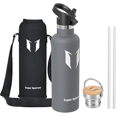 Super Sparrow Vattenflaska Rostfritt Stål Metallflaska Termos Standard Mun 1L Giftfri BPA-Fri Perfekt Som Sportflaska 2 Lock Super Sparrow Vattenflaska Rostfritt Stål Metallflaska Termos Standard Mun 1L Giftfri BPA-Fri Perfekt Som Sportflaska 2 Lock