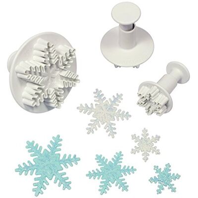 PME SF708 snöflingor präglad skärare, liten, medelstor, stort format, plast, vit, 9,5 x 2 x 9,5 cm PME SF708 snöflingor präglad skärare, liten, medelstor, stort format, plast, vit, 9,5 x 2 x 9,5 cm