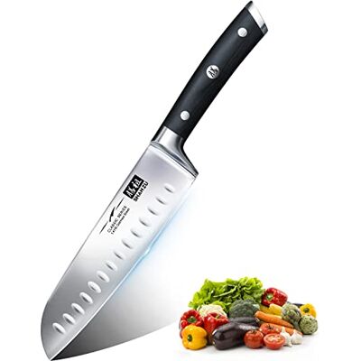 SHAN ZU Santoku Kniv 18cm, Tysk Rostfri Professionell Kökskniv, Skarp Japansk Kniv för att Skära Kött, Grönsaker och Frukter CLASSIC Series SHAN ZU Santoku Kniv 18cm, Tysk Rostfri Professionell Kökskniv, Skarp Japansk Kniv för att Skära Kött, Grönsaker och Frukter CLASSIC Series