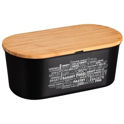 Kesper ® Matlåda med skärbräda i bambu – material: plast (PET), bambu – FSC®-certifierad, diskmaskinssäker, hygienisk och smaklös, mått: 34 x 14 x 18 cm, svart 38502 Kesper ® Matlåda med skärbräda i bambu – material: plast (PET), bambu – FSC®-certifierad, diskmaskinssäker, hygienisk och smaklös, mått: 34 x 14 x 18 cm, svart 38502