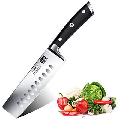 SHAN ZU Kökskniv Nakiri, Japansk Kniv på 16,5 cm, Knivkock Tyskt Rostfritt Stål, Kniv för Grönsaker Professionell med Ergonomiskt Handtag och Presentförpackning Classic Series SHAN ZU Kökskniv Nakiri, Japansk Kniv på 16,5 cm, Knivkock Tyskt Rostfritt Stål, Kniv för Grönsaker Professionell med Ergonomiskt Handtag och Presentförpackning Classic Series