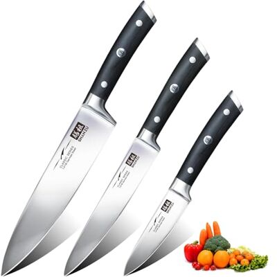 SHAN ZU Köksknivsats 3st Koksknivsats 200mm Kökskniv 153mm Kniv 95mm SHAN ZU Köksknivsats 3st Koksknivsats 200mm Kökskniv 153mm Kniv 95mm
