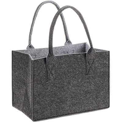 Glorex 6 1212 271 – filtväska i modernt utseende, ca 26 x 38 x 24 cm stor i antracit/grå, shoppingväska för förvaring och transport av livsmedel, lätt att rengöra Glorex 6 1212 271 – filtväska i modernt utseende, ca 26 x 38 x 24 cm stor i antracit/grå, shoppingväska för förvaring och transport av livsmedel, lätt att rengöra