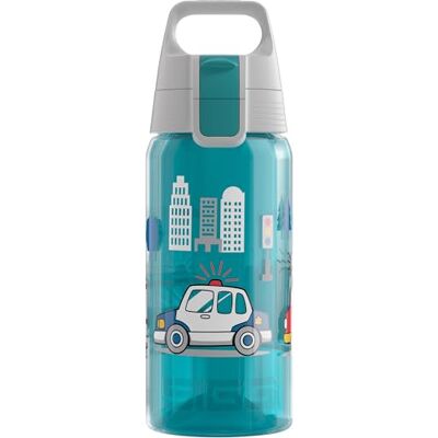 Sigg Vattenflaska för barn – Viva One Police – lämplig för kolsyrade drycker – läckagesäker – diskmaskinssäker – BPA-fri – sport och skola – blå – 0,5 l Sigg Vattenflaska för barn – Viva One Police – lämplig för kolsyrade drycker – läckagesäker – diskmaskinssäker – BPA-fri – sport och skola – blå – 0,5 l