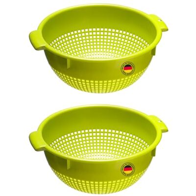 Westmark Seiher, Två Stora Sil Med 2 Grepphål Och 4 Fästen För Att Tvätta Och Dränera, Äppelgrön, Plast, Ø 24 Cm Westmark Seiher, Två Stora Sil Med 2 Grepphål Och 4 Fästen För Att Tvätta Och Dränera, Äppelgrön, Plast, Ø 24 Cm