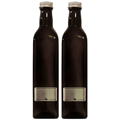 Viva Haushaltswaren 2 x oljeflaskor 500 ml brun/grön glasflaska med skruvlock för självfyllning, inklusive etiketter för märkning Viva Haushaltswaren 2 x oljeflaskor 500 ml brun/grön glasflaska med skruvlock för självfyllning, inklusive etiketter för märkning