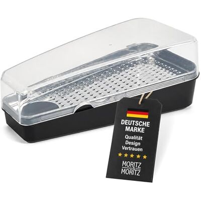 Moritz & Moritz parmesanrivare med färsk låda – rivjärn och förvaringslåda i en – diskmaskinssäker – för parmesan och hård ost – 18,1 x 9 x 6,8 cm Moritz & Moritz parmesanrivare med färsk låda – rivjärn och förvaringslåda i en – diskmaskinssäker – för parmesan och hård ost – 18,1 x 9 x 6,8 cm