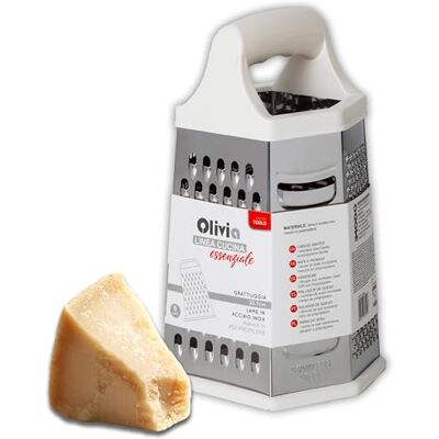 IPEA Rivare, 6 ostansikten i rostfritt stål – 23 cm – vertikalt rivjärn sex blad med ergonomiskt handtag för rivning av ost, grönsaker, citron, chokladfrukt sexkantig multifunktionell IPEA Rivare, 6 ostansikten i rostfritt stål – 23 cm – vertikalt rivjärn sex blad med ergonomiskt handtag för rivning av ost, grönsaker, citron, chokladfrukt sexkantig multifunktionell