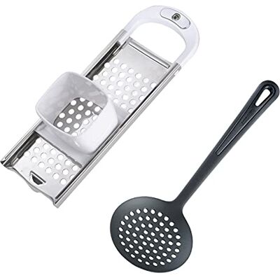 Westmark Spätzle-set i 2 delar, 1 spätzle-rivjärn med degslitsar, Knöpfle + 1 skumslev, Gentle, Rostfritt stål/ABS/PA, vit/silver/svart, 611222E6 Westmark Spätzle-set i 2 delar, 1 spätzle-rivjärn med degslitsar, Knöpfle + 1 skumslev, Gentle, Rostfritt stål/ABS/PA, vit/silver/svart, 611222E6