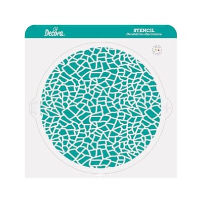 Decora Dekorativ texturerad stencil, Ø 25 cm Ø 25 cm, livsmedelssäker plast, för ritning, tårta, godis, kakor, tillverkad i Italien Decora Dekorativ texturerad stencil, Ø 25 cm Ø 25 cm, livsmedelssäker plast, för ritning, tårta, godis, kakor, tillverkad i Italien