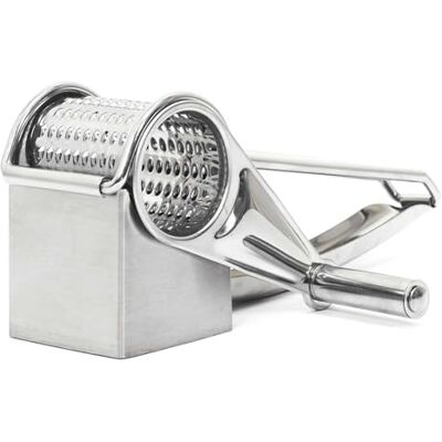 COOK CONCEPT , KU6648, Manuell ostrivare i rostfritt stål, modern och elegant design, lätt att använda och rengöra, kompakta mått 20x6x8 cm, silverfärgad COOK CONCEPT , KU6648, Manuell ostrivare i rostfritt stål, modern och elegant design, lätt att använda och rengöra, kompakta mått 20x6x8 cm, silverfärgad